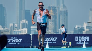 Ollie Ollerton during the T100 Dubai in November. Photo: T100 Triathlon