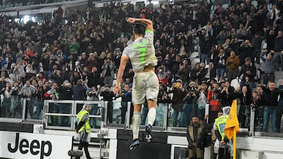 Cristiano Ronaldo of Juventus celebrates after scoring his team's second goal. Getty