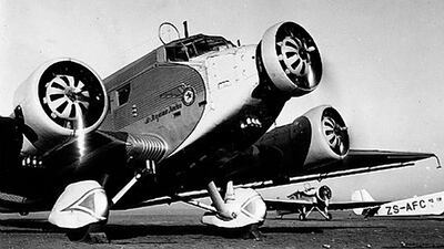 A South African Airways Junkers Ju 52/3m Airplane in 1936. Corbis