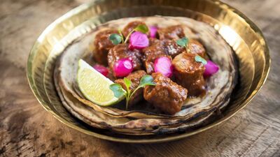 Seekh kabab tawa with Ajwain paratha at Indya by Vineet. Courtesy Indya by Vineet