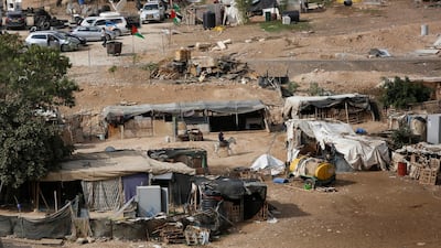 The West Bank Bedouin community of Khan Al Ahmar, given a temporary reprieve. Majdi Mohammed / AP
