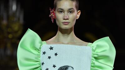 Schiaparelli's 2019 Spring-Summer Haute Couture collection fashion show in Paris, on January 21, 2019. Getty Images