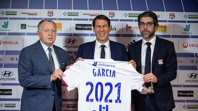 Rudi Garcia during his unveiling as new Lyon coach on October 15, 2019 in Decines-Charpieu, near Lyon. AFP
