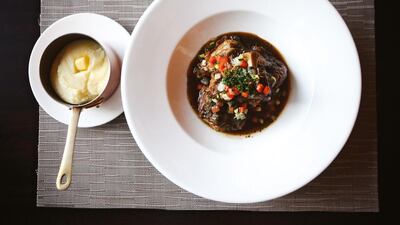 The Braised Beef Ox Tail at Rhodes 44 in Abu Dhabi. (Lee Hoagland/The National)