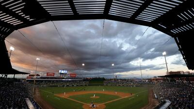 Chicago Cubs starting pitcher Alec Mills in action against an Oakland Athletics batter during the first inning of a spring training baseball game on Saturday, February 22. AP