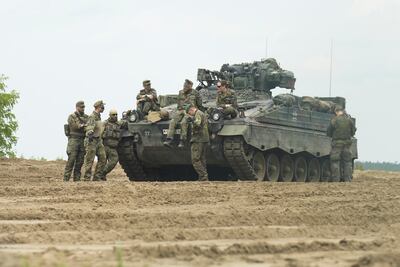 German troops are stationed in Lithuania as part of Nato's Enhanced Forward Presence in the Baltic. Reuters