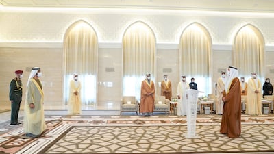 In front of Prime Minister Sheikh Mohammed bin Rashid and in the presence of Deputy Prime Minister Sheikh Mansour bin Zayed, Mohammed Mahmoud Al Khajah takes the legal oath as an appointed UAE ambassador to Israel. WAM