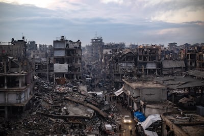The ruins of Jabalia camp in northern Gaza. EPA