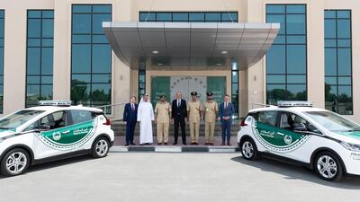 Eight Chevolet Bolt EV cars are now being used by Dubai Police. Courtesy: Chevrolet