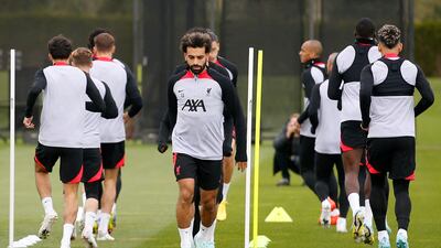 Soccer Football - Champions League - Liverpool Training - AXA Training Centre, Liverpool, Britain - October 11, 2022 Liverpool's Mohamed Salah during training Action Images via Reuters / Craig Brough