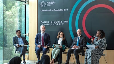 Reaching the Last Mile Fund holds a press conference at the Abu Dhabi Youth Club on Tuesday. All photos: Victor Besa / The National