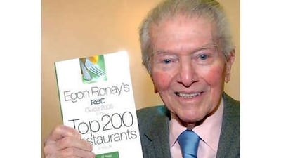 The restaurant reviewer Egon Ronay died last weekend aged 94.