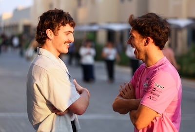 Benson Boone and Formula One racer Pierre Gasly in the Paddock. Getty Images
