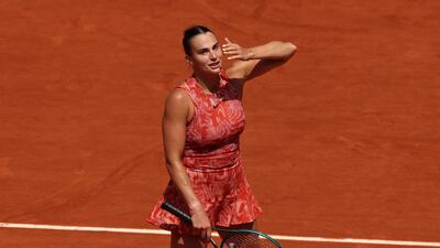 Aryna Sabalenka celebrates her victory against Emma Navarro. Getty Images