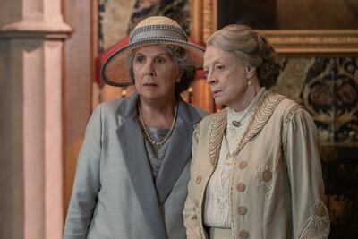 Maggie Smith with Penelope Wilton in the 2022 film Downton Abbey: A New Era. AP