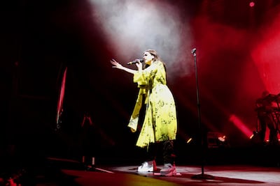 Singer Dua Lipa performs at du Forum on Yas Island. Jason Von Berg / The National
