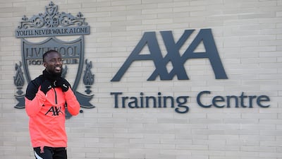 Naby Keita of Liverpool during the training session. Getty