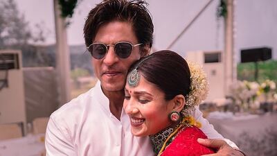 Shah Rukh Khan congratulates Nayanthara.