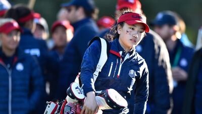 Lucy Li of Team USA looks on during the singles on day two of the 2018 Junior Ryder Cup at Disneyland Paris, France. Aurelien Meunier / Getty Images