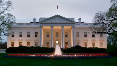 Roses bloom in front of the White House in April 2000. Getty Images