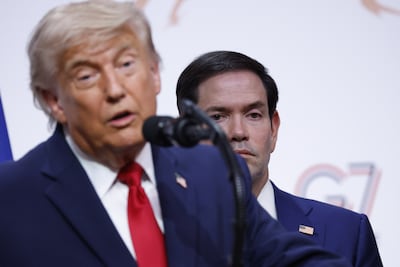 US Secretary of State Marco Rubio with President Donald Trump. EPA