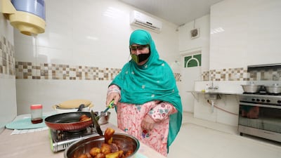 Fatima Al Mulla in the kitchen.