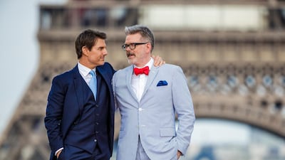 Tom Cruise, left, and Christopher McQuarrie, pictured in 2018, this week finished filming scenes for 'Mission Impossible 7' in the UAE. EPA