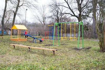 A playground set up for Ukrainian children in Novopetrivska. Photo: Ukraine Friends