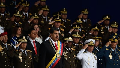Venezuelan President Nicolas Maduro attends a ceremony to celebrate the 81st anniversary of the National Guard in Caracas on August 4, 2018. Juan Barreto / AFP