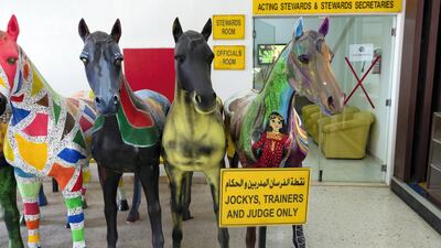 The designs brighten up the area outside the jockeys' and trainers' room