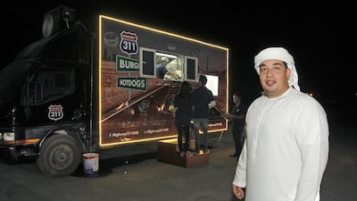 Sheikh Hamad bin Abdulaziz Al Mualla, a member of the UAQ Royal Family, owns the food truck that is taking UAQ corniche by storm. Jeffrey E Biteng / The National
