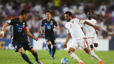 Ali Mabkhout, right, had a golden chance to equalise but the UAE striker could not find the net. Francois Nel / Getty Images