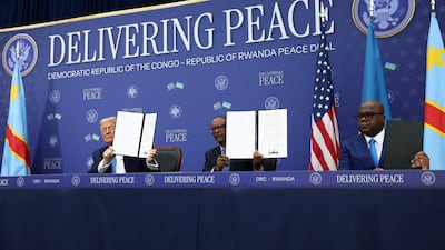 President Donald Trump brought the leaders of the Democratic Republic of the Congo and Rwanda to Washington this week to sign a peace deal. Reuters