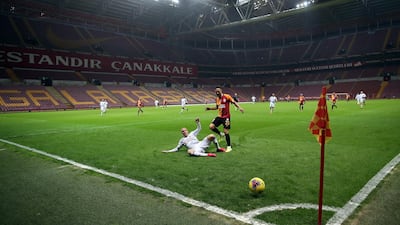 File photo of Galatasaray's Florin Andone, right, against Besiktas' Domagoj Vida during the Turkish Super League match in Istanbul in March. Image for representation. EPA