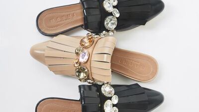 Special-edition slippers. Courtesy Marni