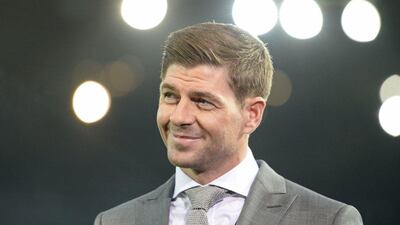 Former Liverpool and England captain Steven Gerrard, seen working for television ahead of the match. Oli Scarff / AFP