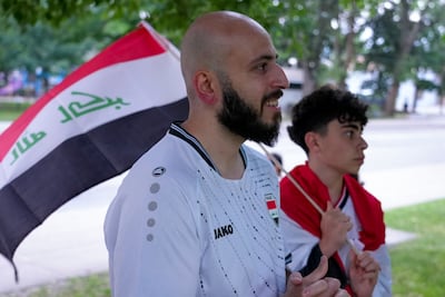 Iraq fans gather in Toronto before their side face Senegal. Joshua Longmore / The National