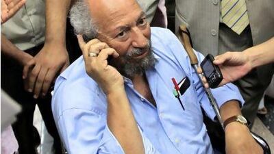 Egyptian-American academic, political opposition and human rights activist Saad Eddin Ibrahim, arrives at Cairo airport late on August 4, 2010, despite an outstanding prison sentence against him for defaming Egypt and spending three years in exile.