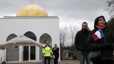 The funeral ceremony for French police officer Ahmed Merabet in Bobigny, near Paris, who was killed on January 7 by gunmen during the attack of French satirical newspaper Charlie Hebdo. Joel Saget / AFP Photo