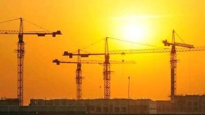 Cranes stand idle at the Dubai Waterfront project in 2009. Charles Crowell / Bloomberg News