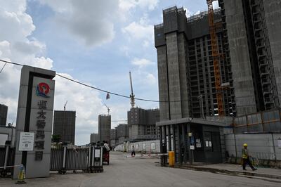 Evergrande residential buildings under construction in Guangzhou, China. AFP