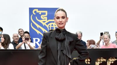 Lily James attends the 'What's Love Got To Do With It?' premiere at Roy Thomson Hall. Getty Images / AFP