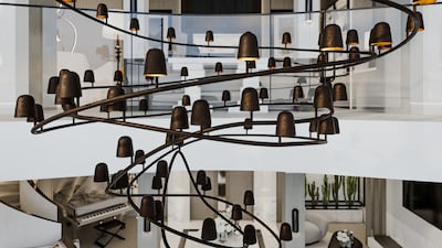 An interior view of the Njord superyacht, designed by Kelly Hoppen