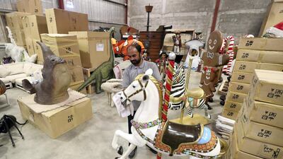 The props are divided into themes, such as 'Alice in Wonderland', Hollywood, Jurassic World, Carnival, Arabian Night, and so on. Chris Whiteoak / The National