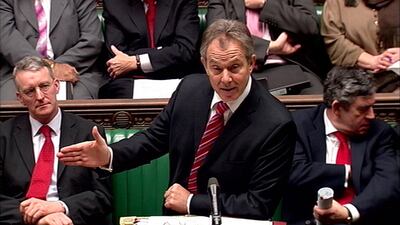 Former British Prime Minister Tony Blair speaking in the House of Commons, London. Issue date: Tuesday July 19, 2022.