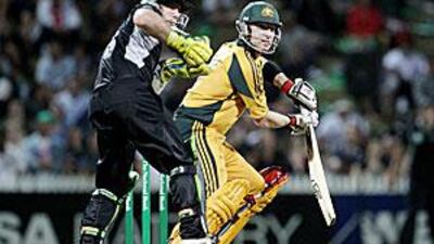Brad Haddin bats his way to a century and lead Australia to a six-wicket win at Seddon Park, Hamilton, New Zealand.