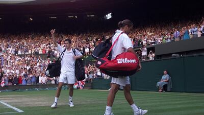 2001. Tim Henman. Federer had announced himself on the world stage with his stunning five-set win over Pete Sampras in the fourth round. But, Federer was not quite yet at the elite level where he could sustain that form consistently. He paid for a slow start as he lost to Henman 7-5, 7-6, 2-6, 7-6 in the quarter-finals. Getty