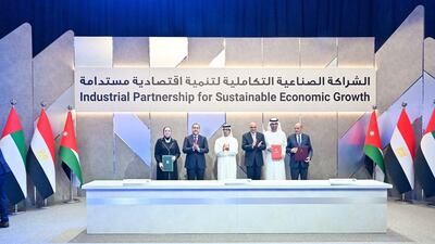 The UAE, Egypt and Jordan have entered into an industrial partnership to boost sustainable economic growth and explore opportunities for joint investments. Photo: Ministry of Presidential Affairs