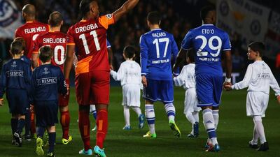 Didier Drogba acknowledges the Stamford Bridge crowd on Tuesday. Clive Rose / Getty Images / March 18, 2014