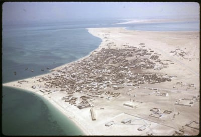 An aerial photograph of Abu Dhabi taken in the early 1960s. Photo: David Riley © UAE National Library and Archives